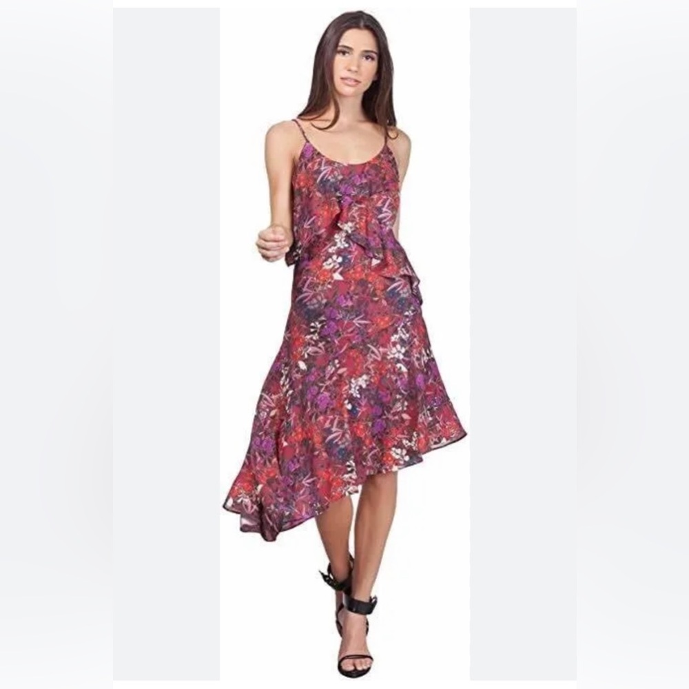 ADELYN RAE Francesca Floral Asymmetric Festival Hippie‎ Dress